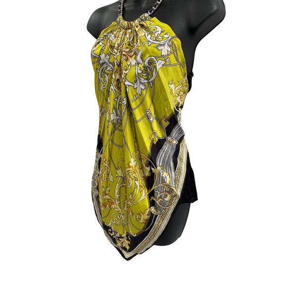 Cache Y2K Silk Bandana Scarf Halter Top - Picture 2 of 3